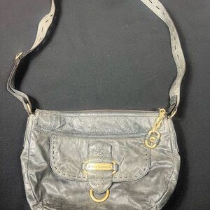 Vintage Y2K Juicy Couture Dark grey Leather Shoulder Bag